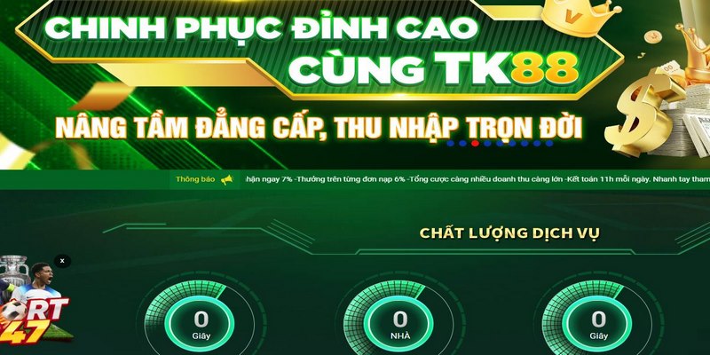 Giao diện của TK88 vô cùng đẹp mắt và dễ thao tác